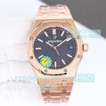 ZF Factory Swiss Copy Audemars Piguet Royal Oak 41mm Blue Face Rose Gold Men's Watch 
